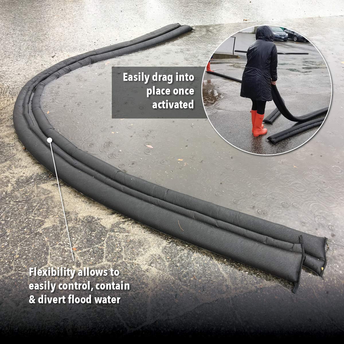 Quick Dam Water Activated Flood Barrier 5 feet