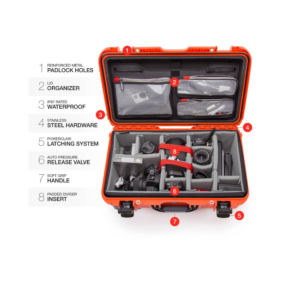 Nanuk 935 Camera Case Orange - Pro Photo Kit