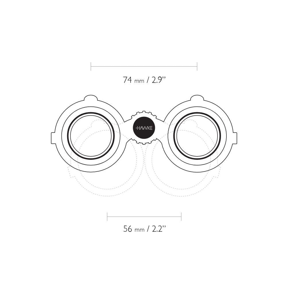 Hawke Frontier HD X 8X42 Green Binocular Dimensions