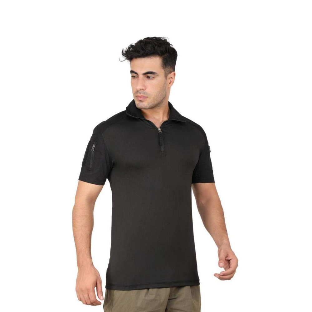 Authentic Sports Gear Half Sleeves Tactical T-Shirt Black