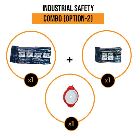 Industrial Safety Combo medical Kit - hartmann trauma bandage 6 inch 4 inch t-ring