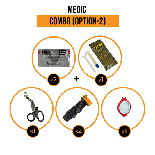 Medic Combo medical Kit celox hyfin chest seal hartmann trauma bandage medical scissors tourniquet t-ring