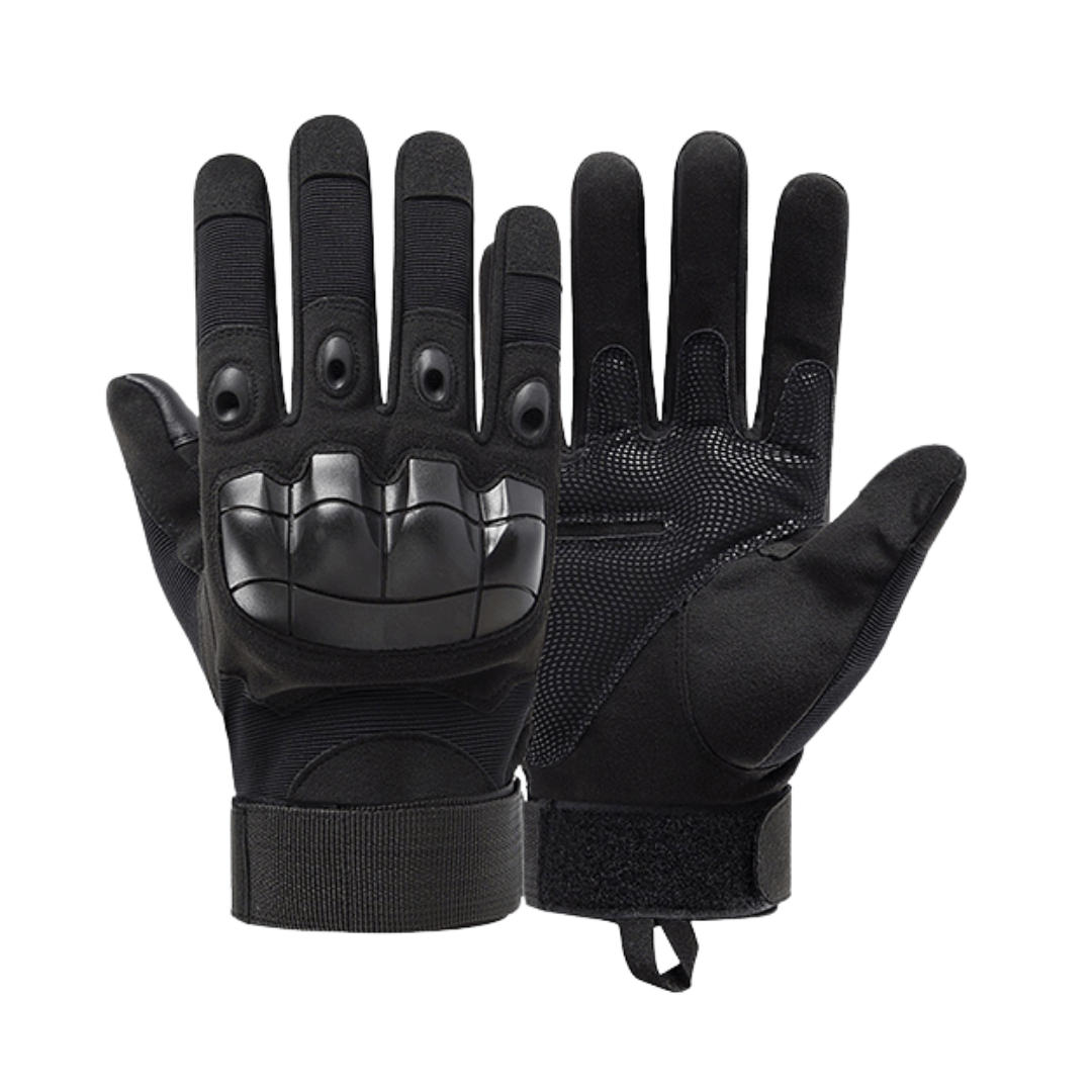 Tactical Full Finger Gloves with Knuckle Black