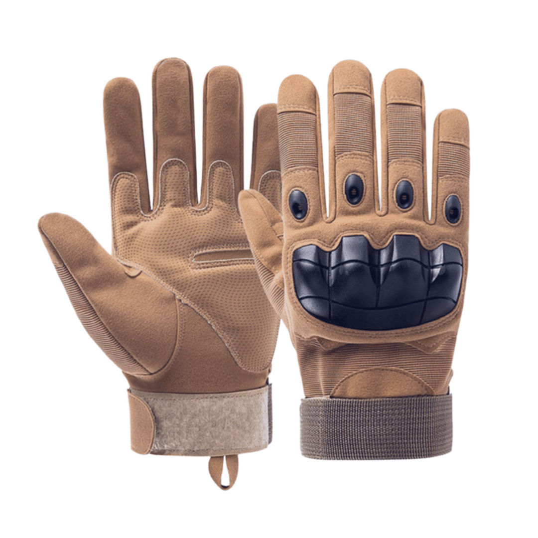 Tactical Full Finger Gloves with Knuckle Khaki
