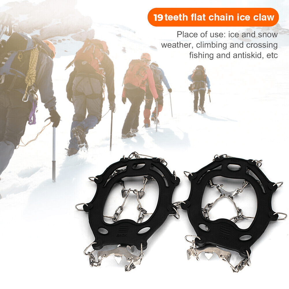 19 Spikes Black Crampon for Mountaineering and Ice Climbing