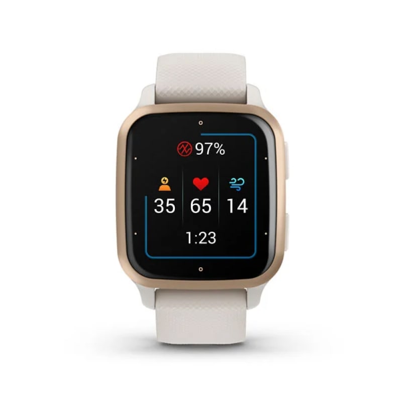 Garmin Venu Sq 2 Music Edition smartwatch Gold with Ivory