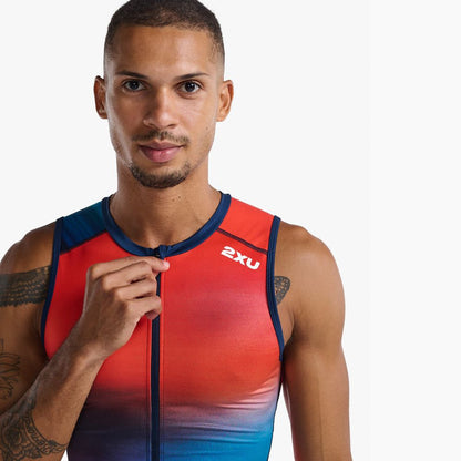 2XU Core Trisuit - Poppy/Midnight Blue