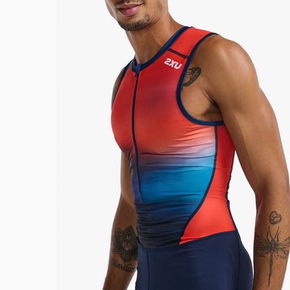 2XU Core Trisuit - Poppy/Midnight Blue