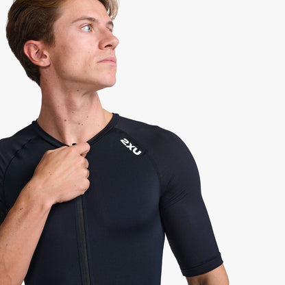 2XU Core Sleeved Trisuit - Black/White