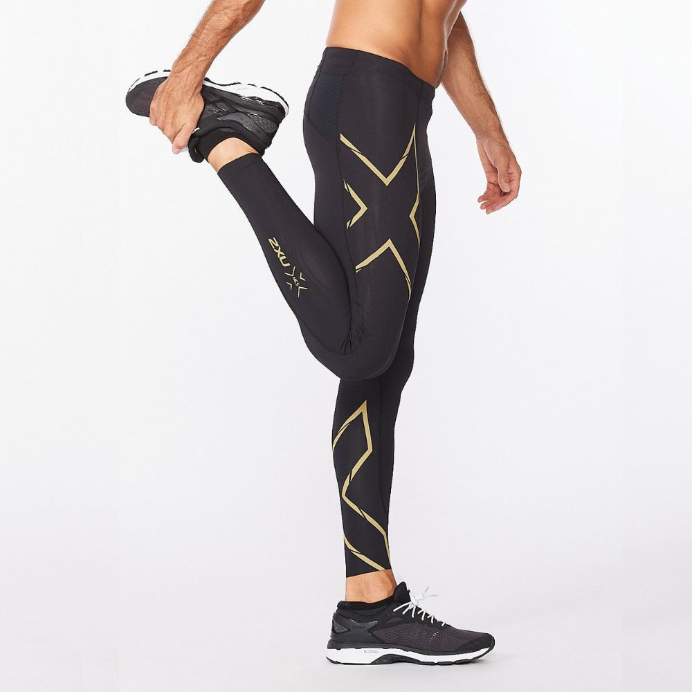 2XU Light Speed Compression Tights - Black/Gold Reflective