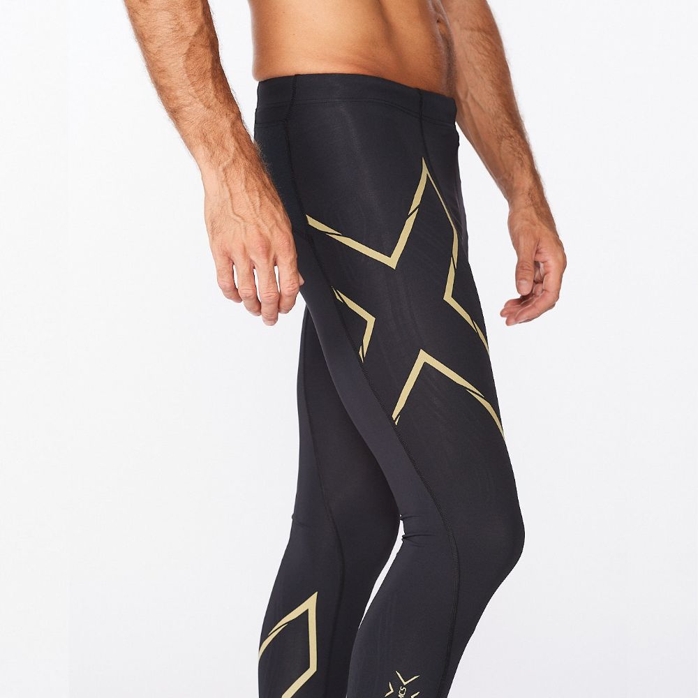 2XU Light Speed Compression Tights - Black/Gold Reflective
