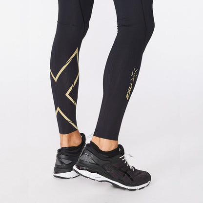 2XU Light Speed Compression Tights - Black/Gold Reflective