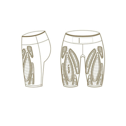 2XU Light Speed Mid-Rise Compression Shorts - Black/Gold Reflective