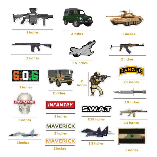 Mini Military Series Stickers- Pack of 20