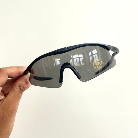 Impact Resistant ANSI Z87.1 Tactical Military Sports Sunglasses- Black