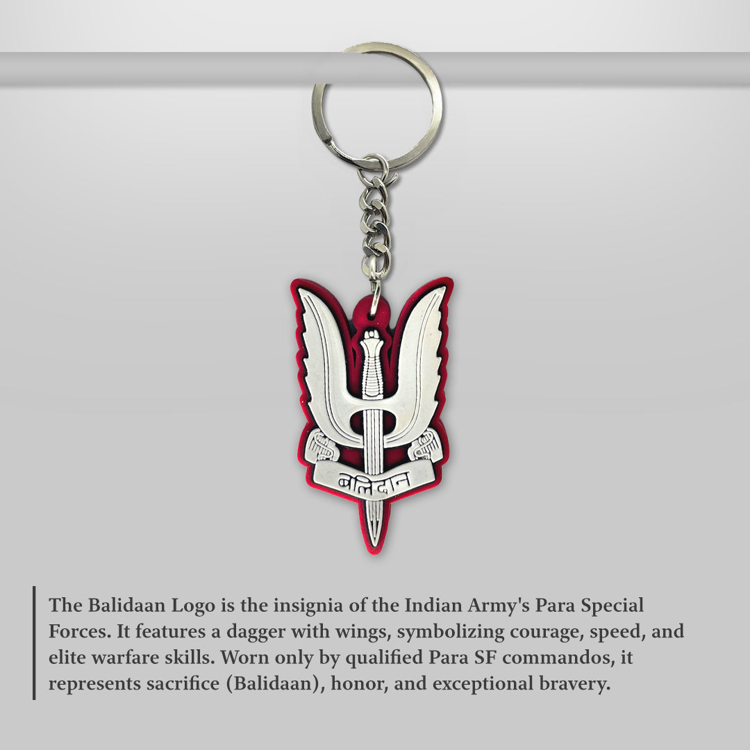 Balidaan 3D ProKeychain – Indian Army Para SF Insignia | Premium Metal Keyring by Deltatac