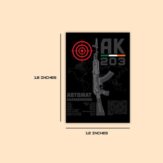 AK-203 Black Ops Poster | Modern Infantry Rifle Design