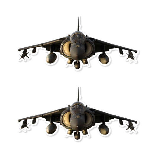 Mini McDonell Douglas AV-8B Harrier Sticker (Pack of 2) - Mini Military Stickers