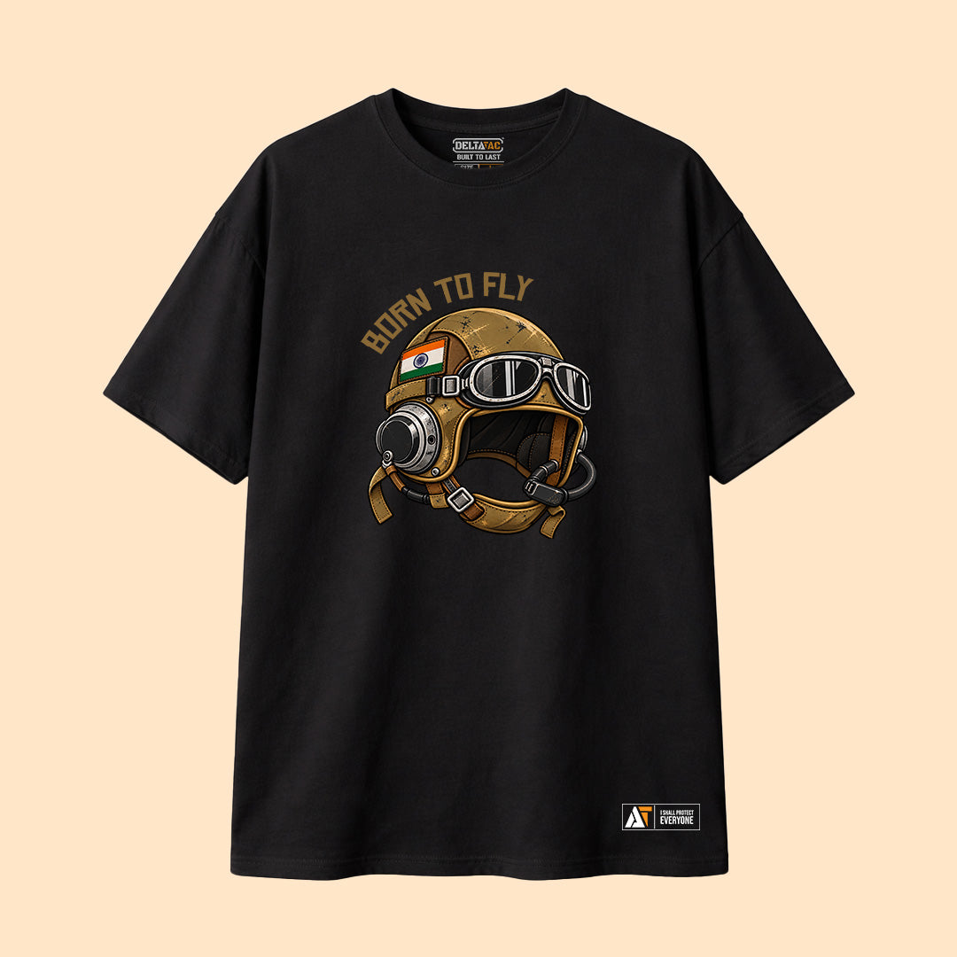 Born to Fly T-Shirt | Indian Air Force Aviation Graphic Tee | Deltatac
