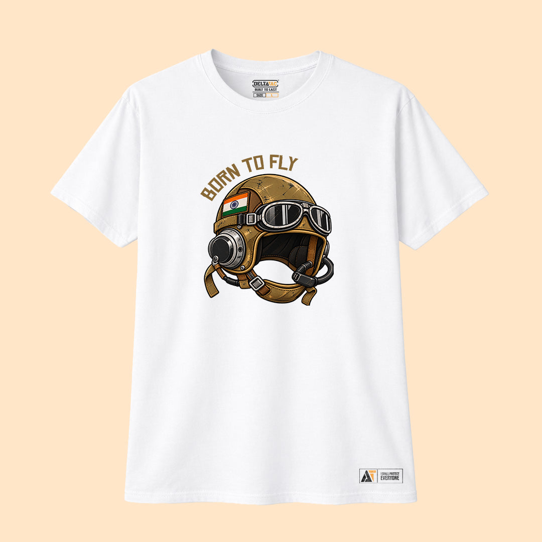 Born to Fly T-Shirt | Indian Air Force Aviation Graphic Tee | Deltatac