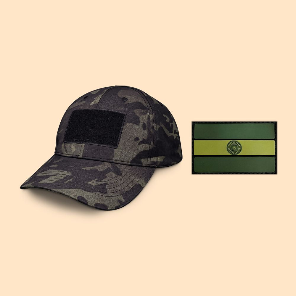 DT Velcro Cap and Patch Combo - Black Camo
