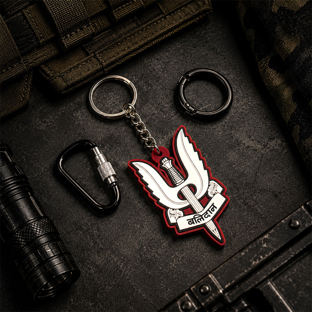 Balidaan Logo 3D Pro Keychain – Indian Army Para SF Insignia | Premium Keyring by Deltatac