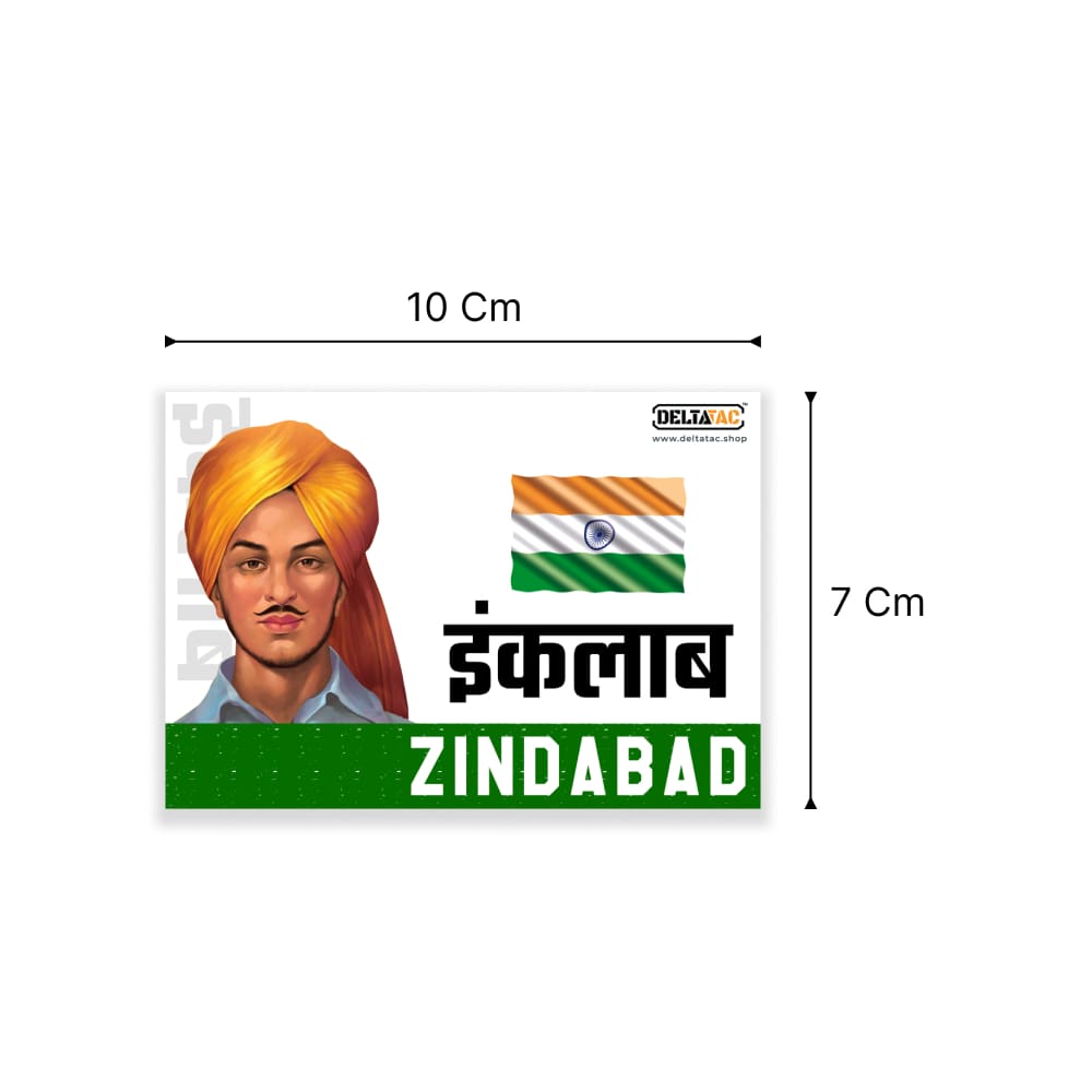 Bhagat Singh Inquilab Zindabad Sticker - Pack of 3