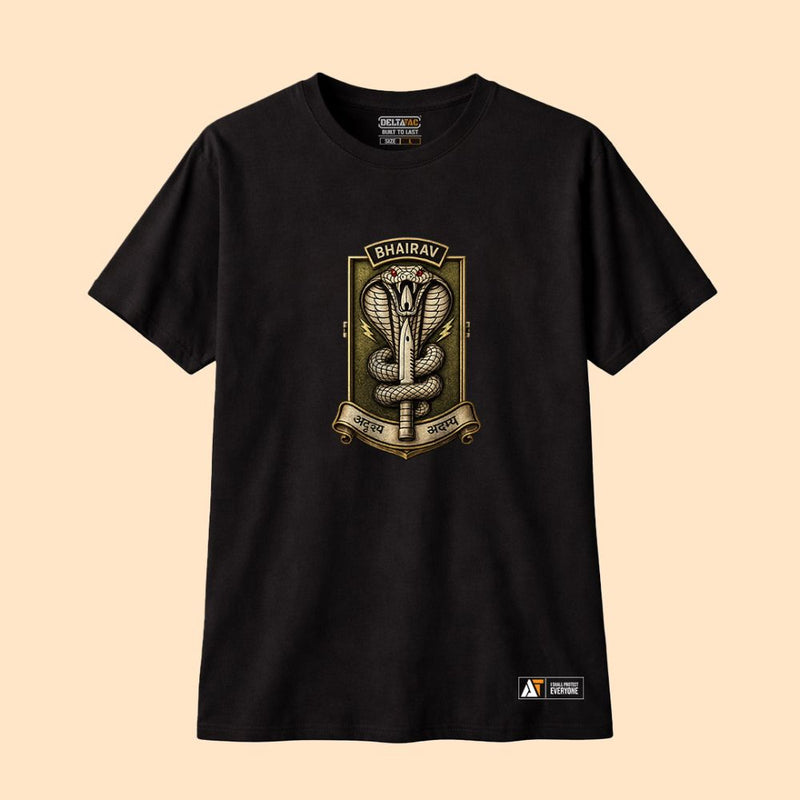 Bhairav Battalion Tactical T-Shirt – Operator Series | Black Premium Cotton Tee