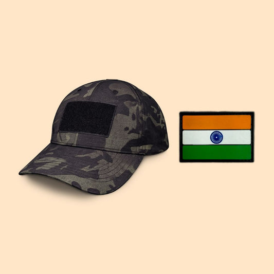 DT Velcro Cap and Patch Combo - Black Camo