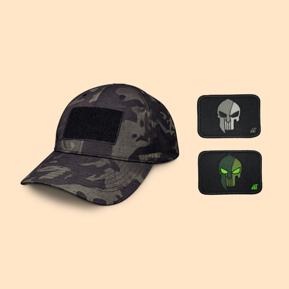DT Velcro Cap and Patch Combo - Black Camo