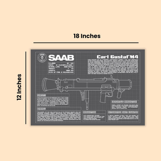 Carl Gustaf M4 Blueprint Poster | Tactical Wall Art