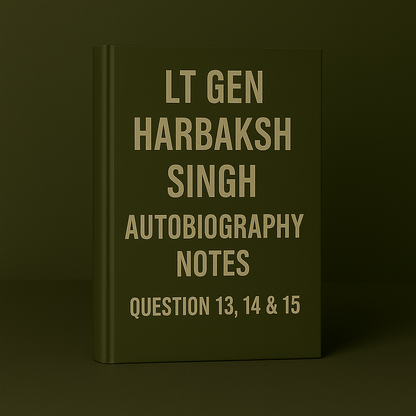 Autobiography Lt Gen Harbaksh Singh Question 13, 14 & 15 Ebook