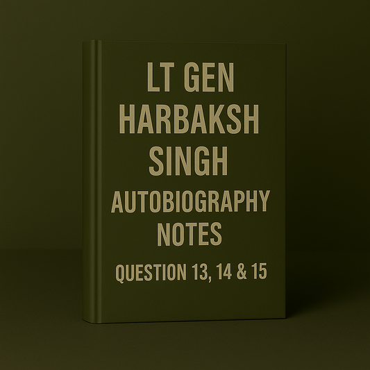 Autobiography Lt Gen Harbaksh Singh Question 13, 14 & 15 Ebook