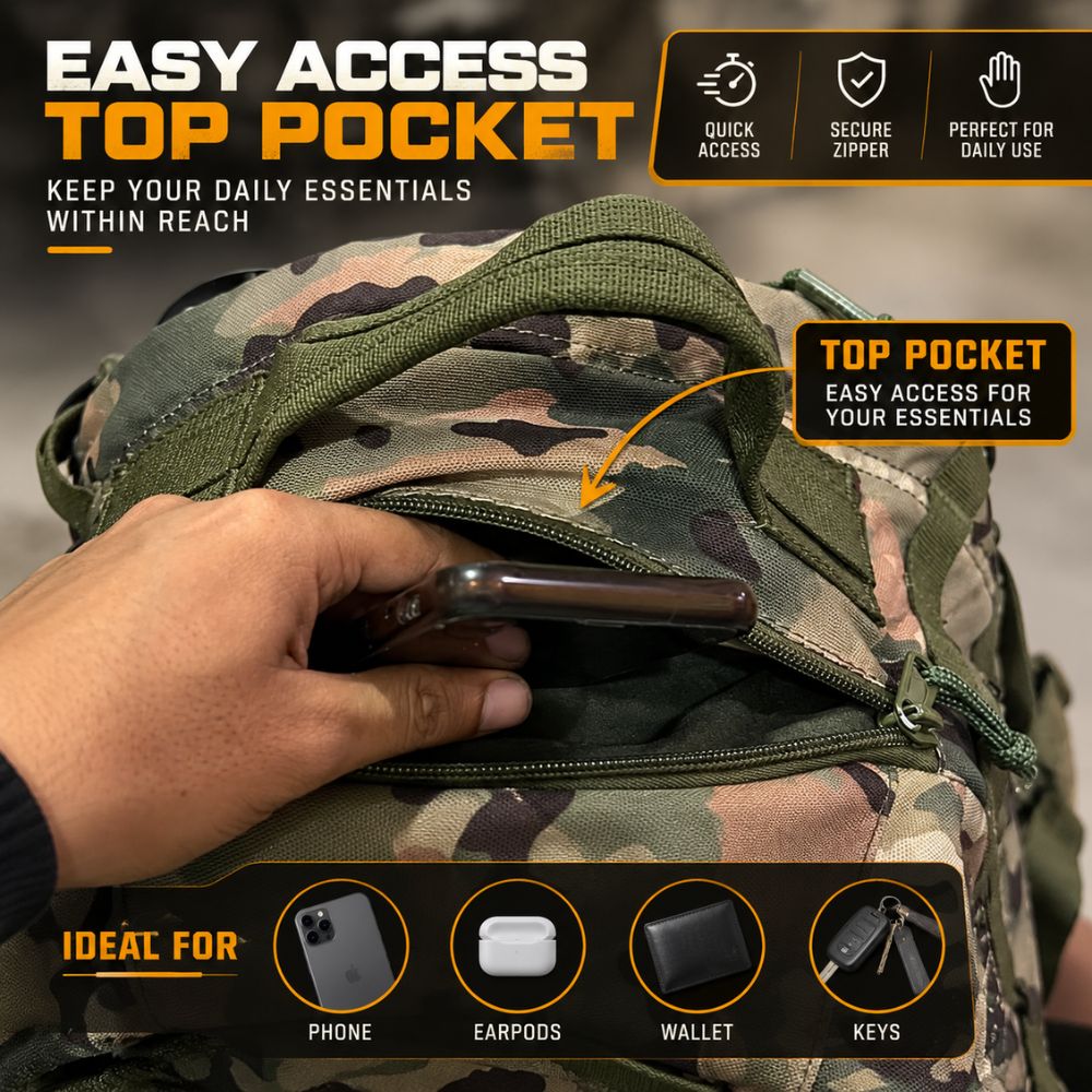 Deltatac Reaper Camo Backpack 25L | Laptop-Ready Storage  | Travel Bag | Everyday Carry
