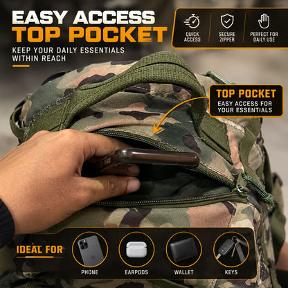 Deltatac Reaper Camo Backpack 25L | Laptop-Ready Storage  | Travel Bag | Everyday Carry