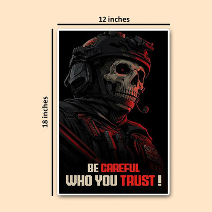 Who You Trust Poster | Tactical Skull Soldier Wall Art | DeltaTac