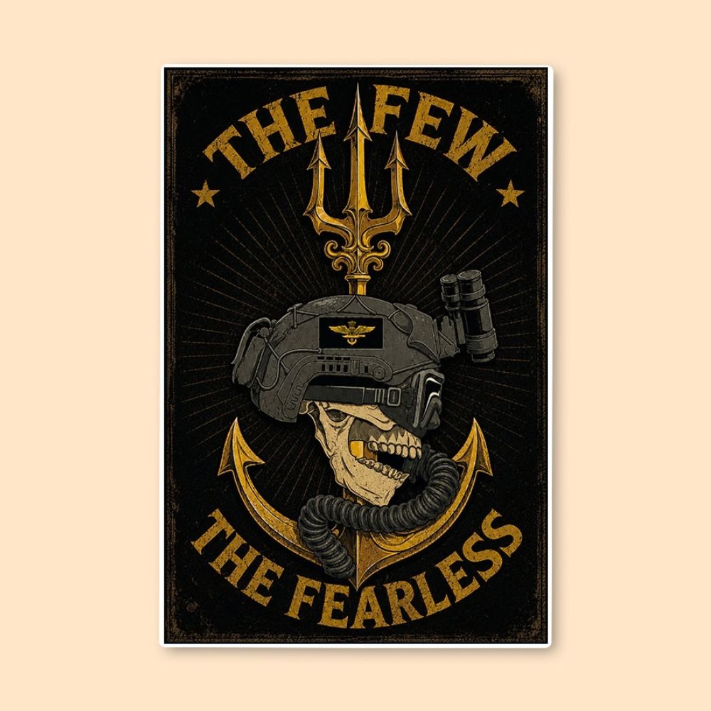 The Few, The Fearless Poster | Tactical Skull Military Wall Art | DeltaTac