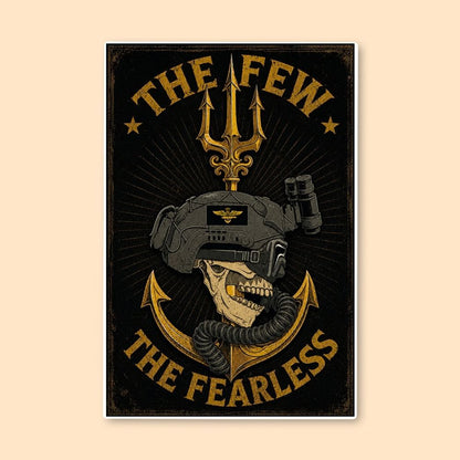 The Few, The Fearless Poster | Tactical Skull Military Wall Art | DeltaTac