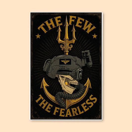 The Few, The Fearless Poster | Tactical Skull Military Wall Art | DeltaTac