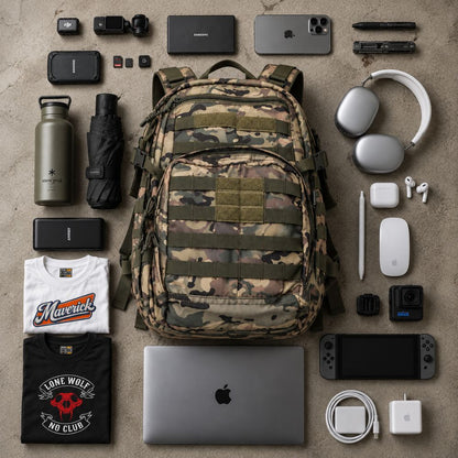 Deltatac Reaper Camo Backpack 25L | Laptop-Ready Storage  | Travel Bag | Everyday Carry