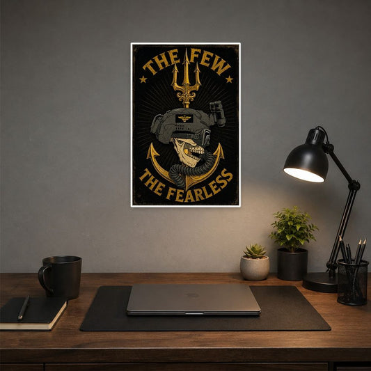 The Few, The Fearless Poster | Tactical Skull Military Wall Art | DeltaTac