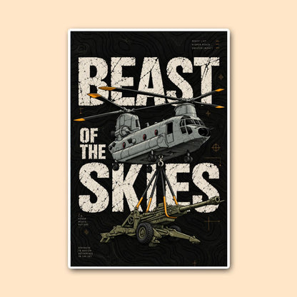 Beast of The Skies-Chinook Poster | Indian Air Force Helicopter Wall Art | Military Aviation Poster | DeltaTac (Copy)