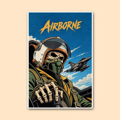 Airborne Poster | Indian Air Force Fighter Jet Wall Art | Military Aviation Poster | Deltatac