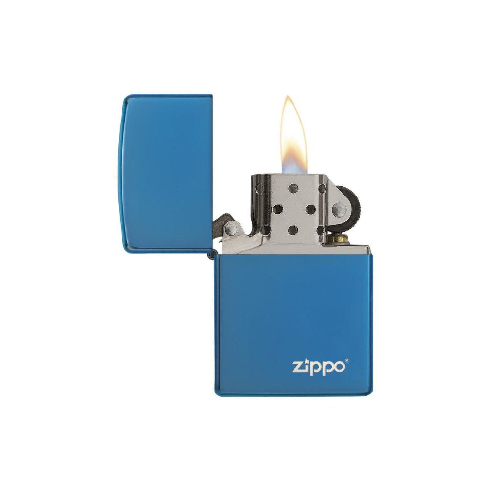 Classic High Polish Blue Zippo Logo Lighter