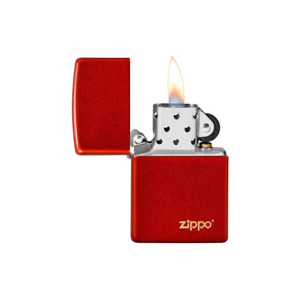 Classic Metallic Red Zippo Logo Lighter