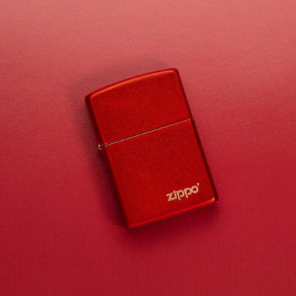 Classic Metallic Red Zippo Logo Lighter