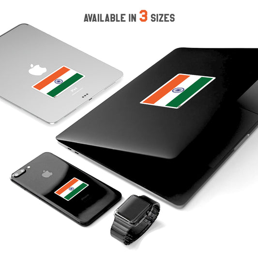 Tricolor Indian National Flag Sticker - Pack of 2