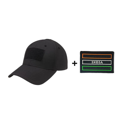 DT Black Velcro Cap + Embroidered Tricolor Velcro Patch