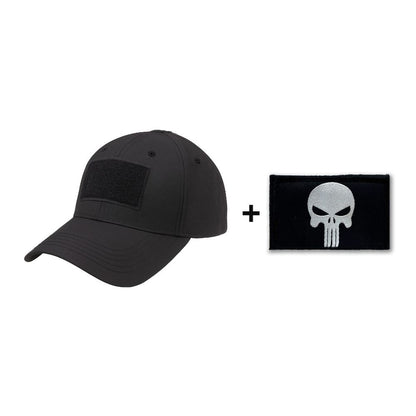 DT Black Velcro Cap +  Embroidered Punisher Velcro Patch
