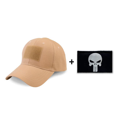  DT Khaki Velcro Cap + Embroidered Punisher Velcro Patch